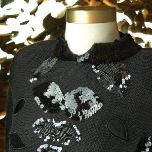 Bonnie & Bill By Holly Black Sequin Sweater